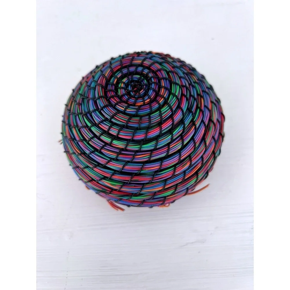 Telephone Wire Basket‎ Art Handmade Farling 1998 Summer Fiesta Signed Vintage